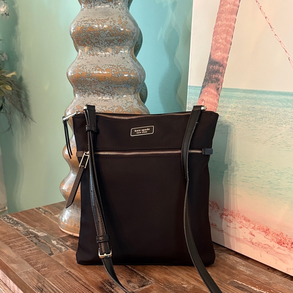kate spade Black Crossbody Bag with Silver Hardware